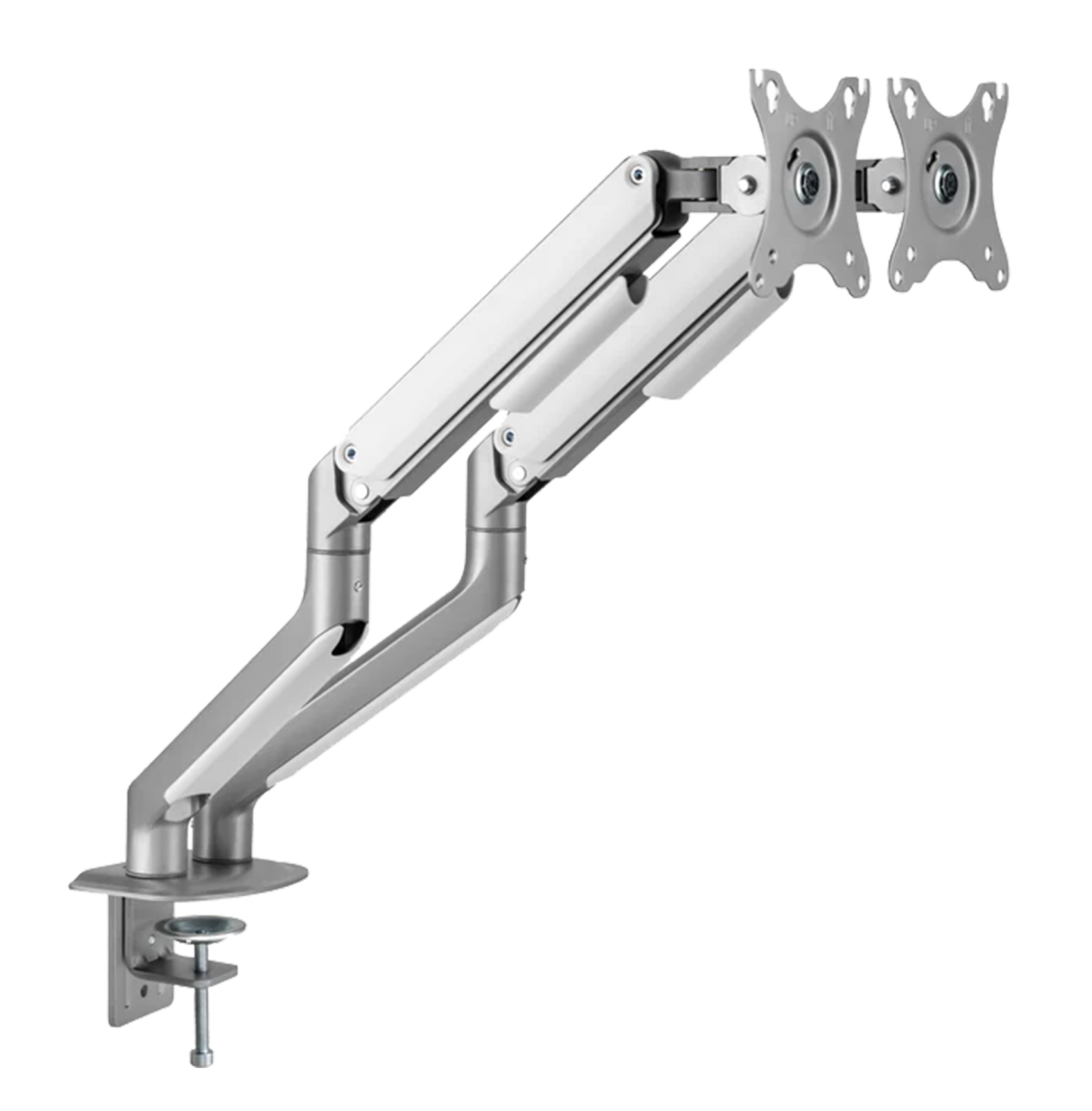 BRACOM Dual Monitor Arm Spring-Assisted Version - Silver