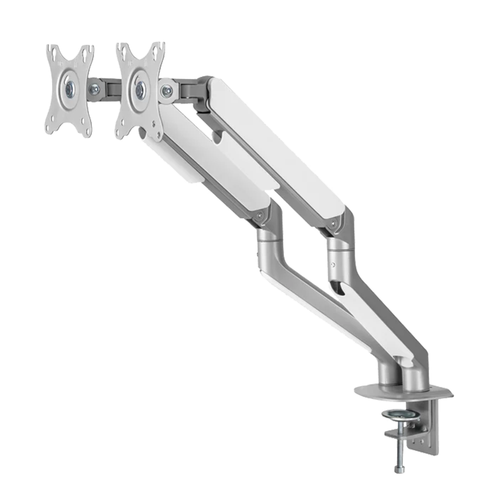 BRACOM Dual Monitor Arm Spring-Assisted Version - Silver