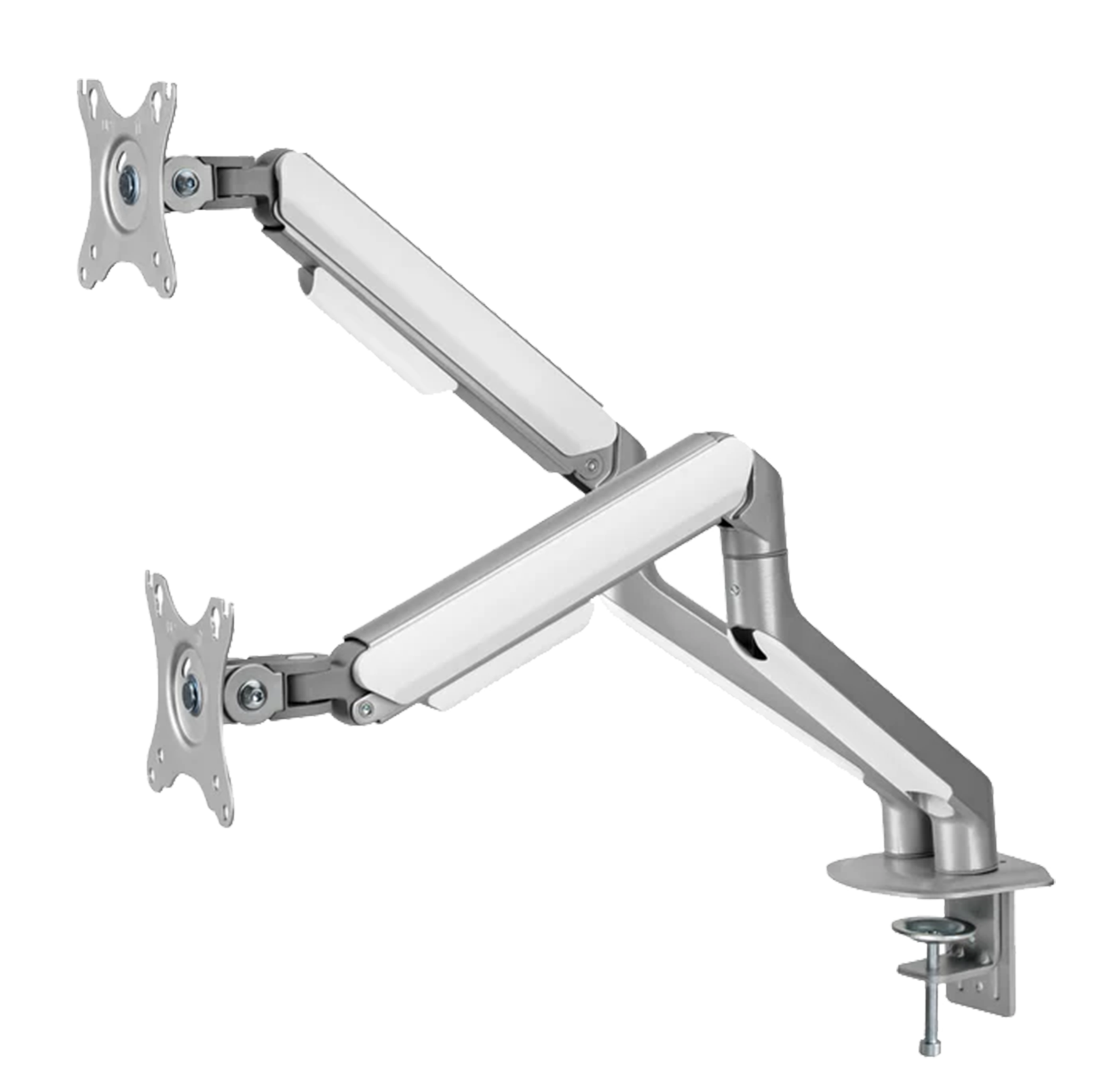 BRACOM Dual Monitor Arm Spring-Assisted Version - Silver