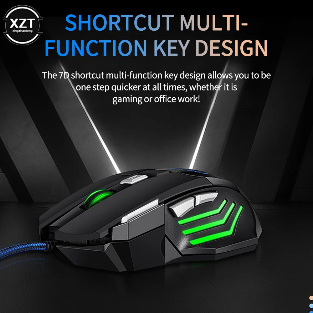 G6 USB Wired Gaming Mouse – 7-Button RGB Ergonomic Design