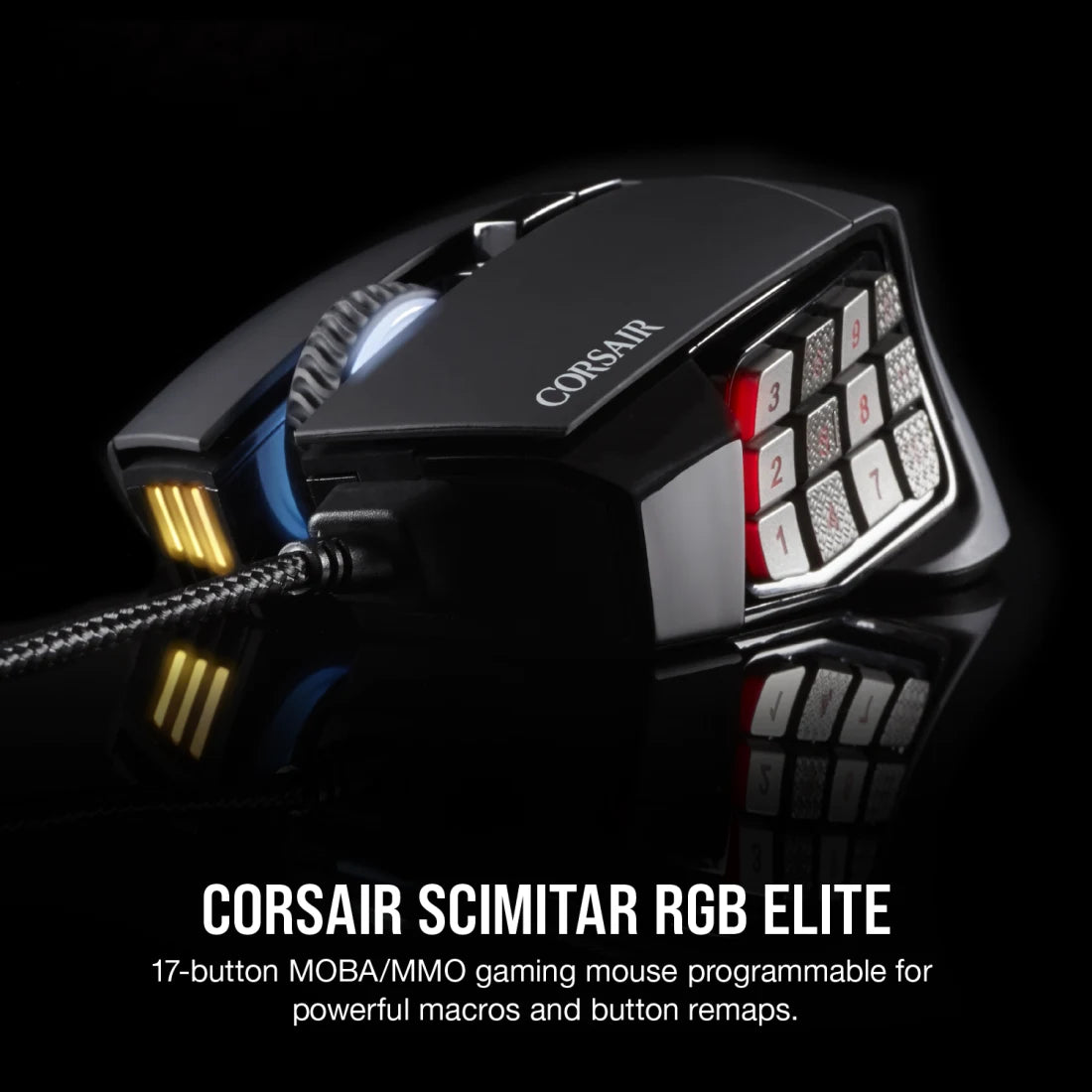 Corsair Scimitar RGB ELITE MOBA MMO Wired Gaming Mouse