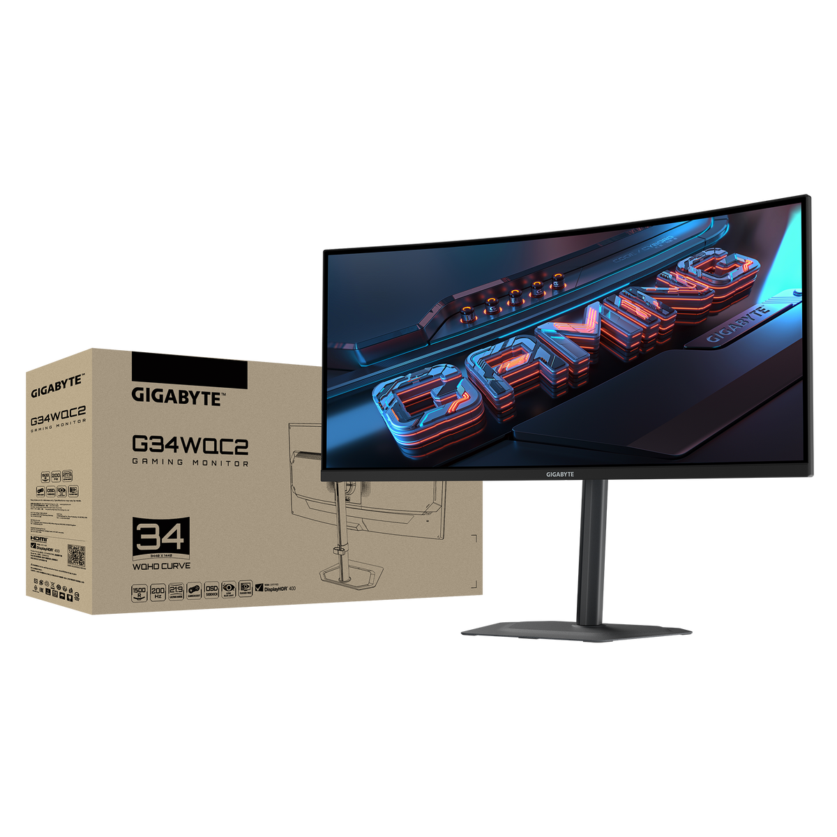 Gigabyte G34WQC2 34" UWQHD VA 200Hz Curved Ultrawide Gaming Monitor