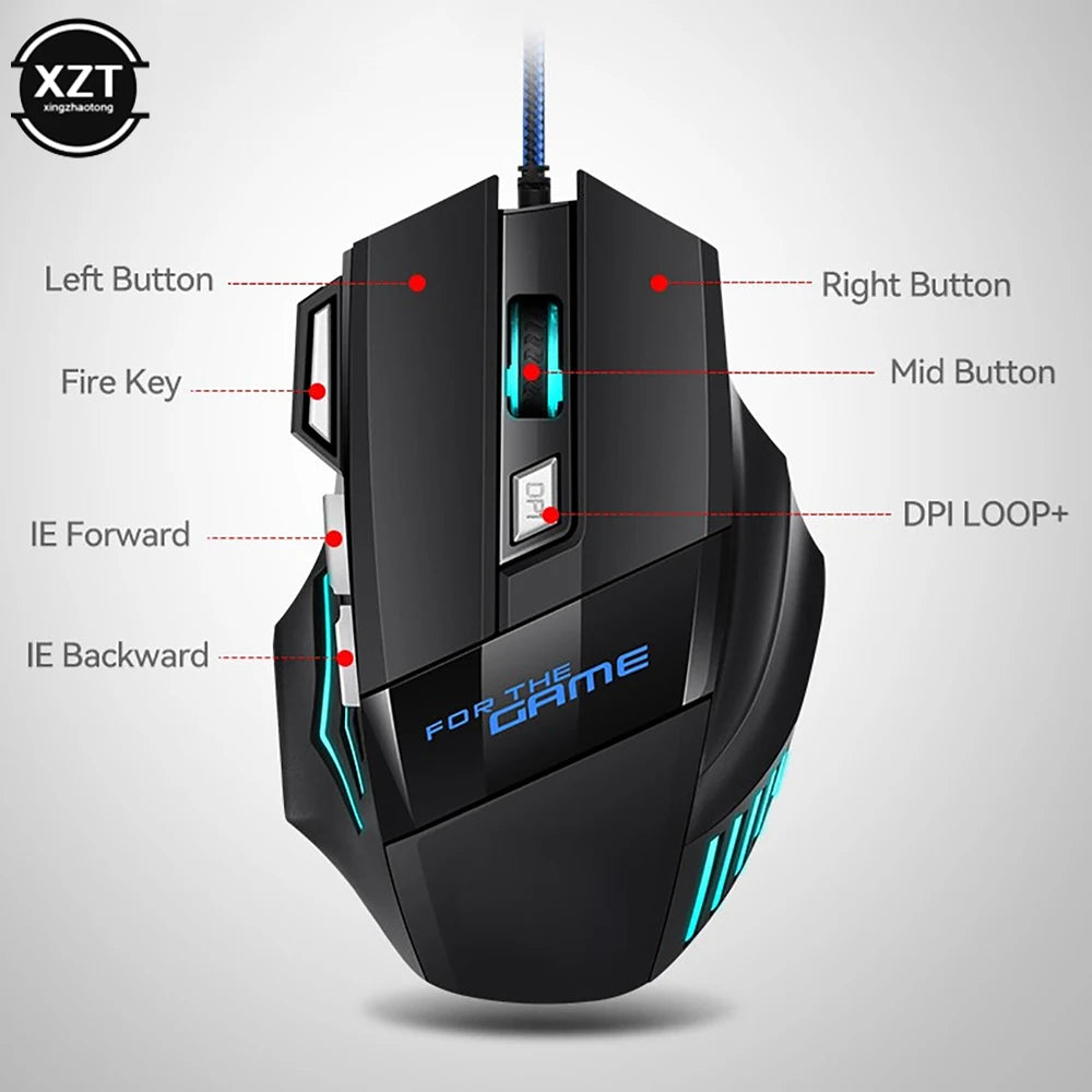 G6 USB Wired Gaming Mouse – 7-Button RGB Ergonomic Design