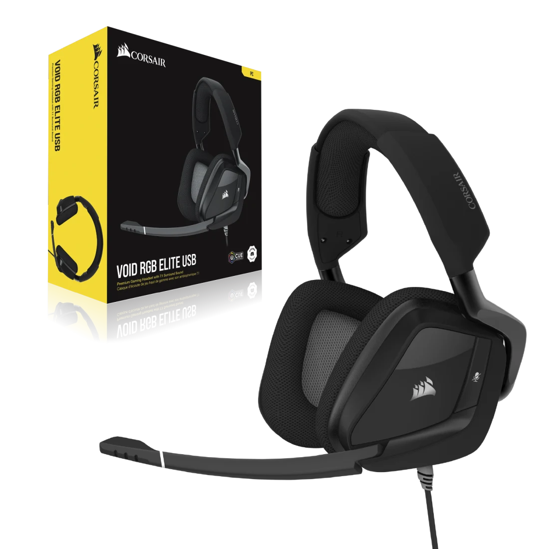 Corsair VOID RGB ELITE 7.1 Surround USB Wired Gaming Headset - Carbon Black
